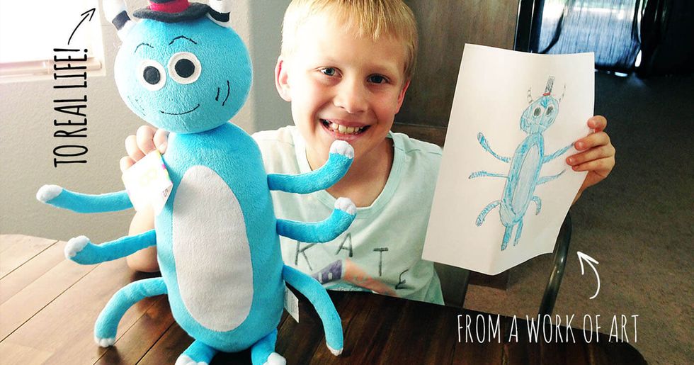 turn kids drawings into stuffed animals