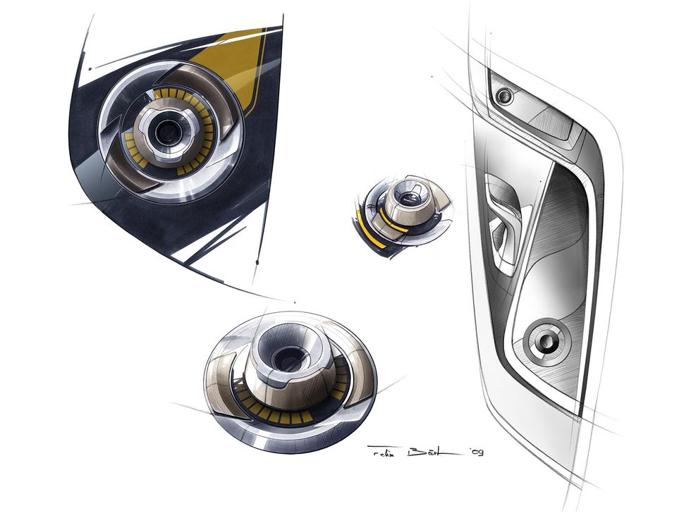 BMW Vision EfficientDynamics, Design Sketch Interior, iDrive Controller (08/2009)