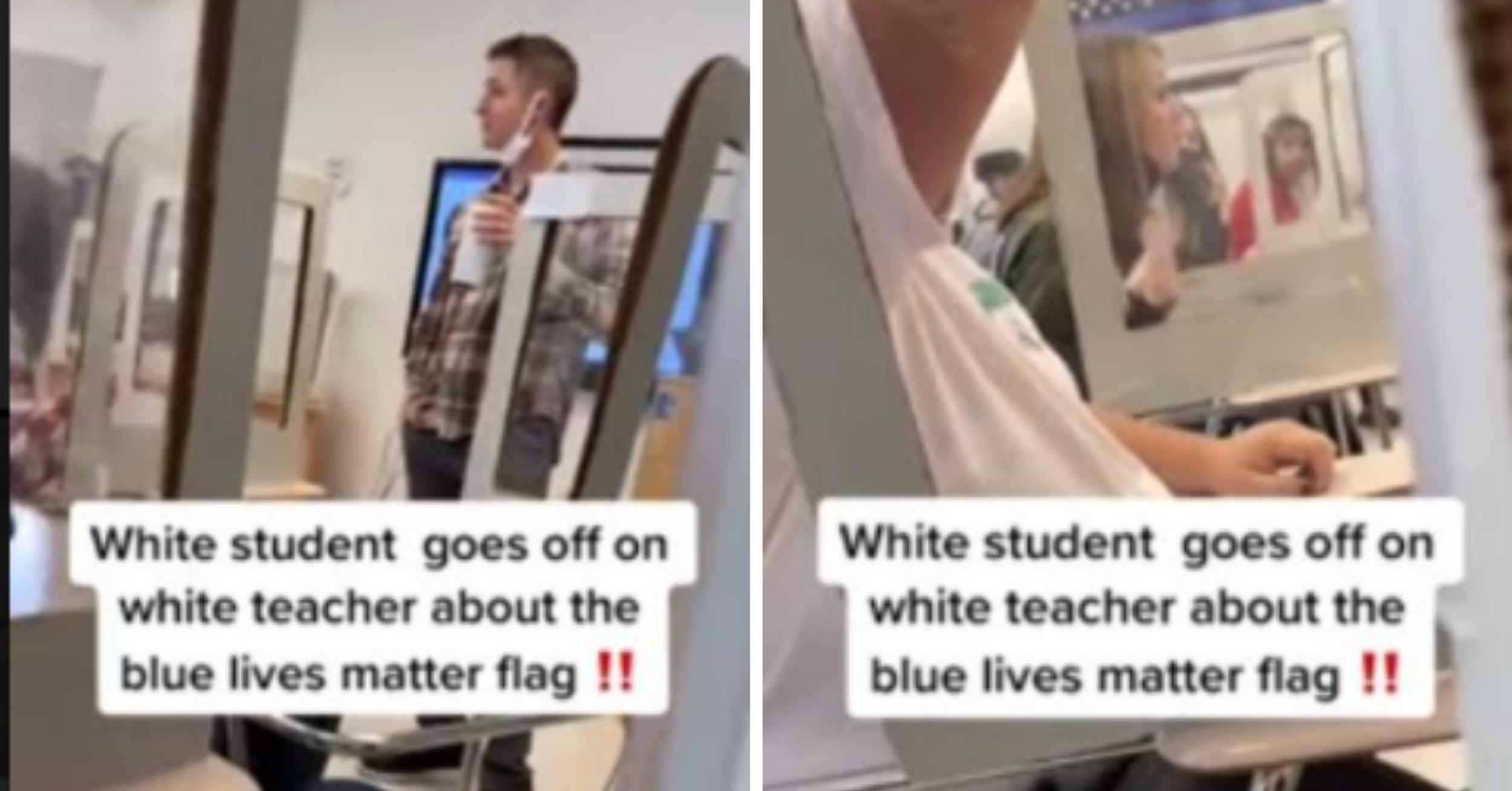 Student Lays Into Her Teacher For Displaying 'Blue Lives Matter' Flag In His Classroom In Viral Video