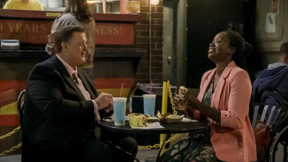 Bob and Abishola have a burger date