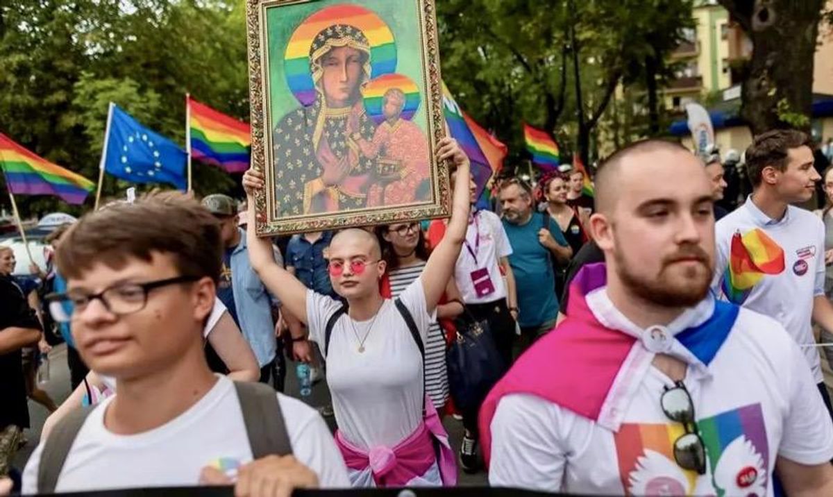 Poles on trial for 'desecrating' Virgin Mary with rainbow halo