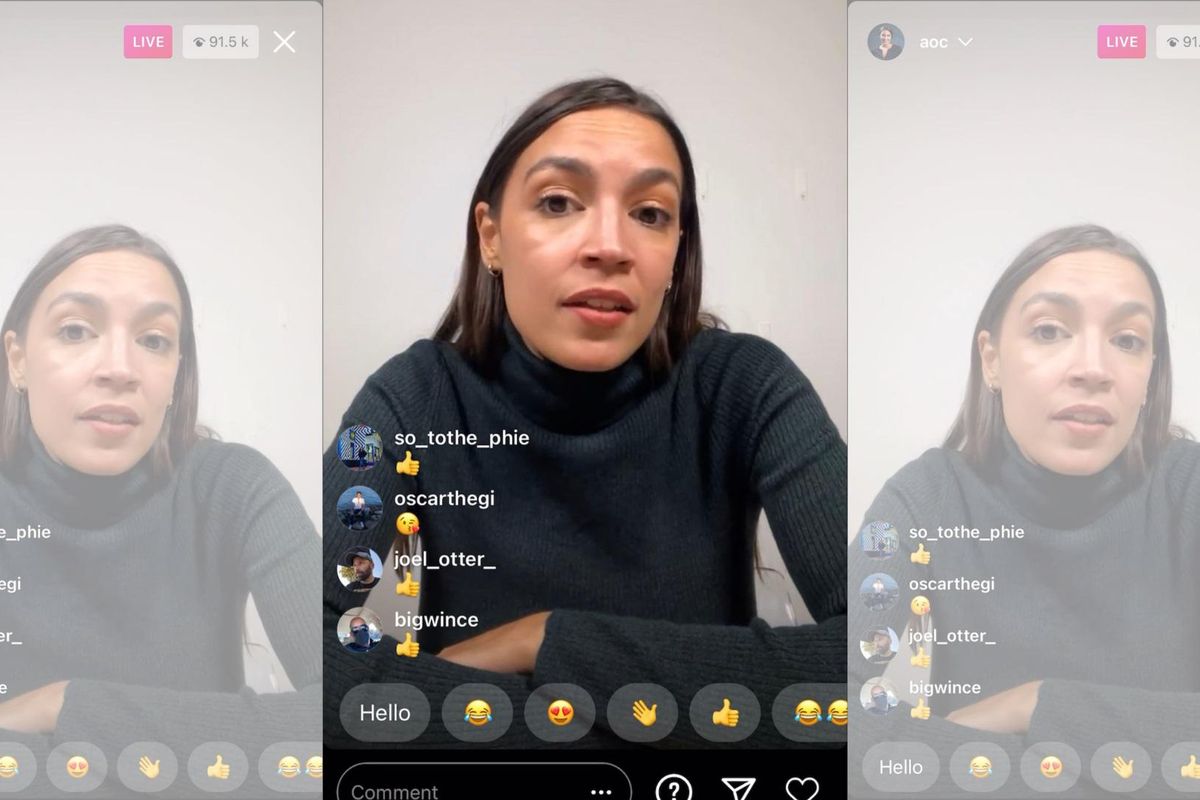 Alexandria Ocasio Cortez on Instagram Live