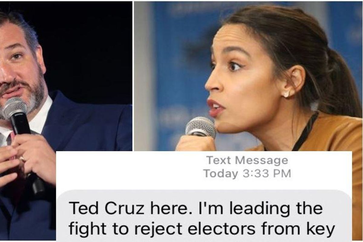 Ted Cruz tried to lie about fundraising off the Capitol riot. But AOC had the text to prove it.