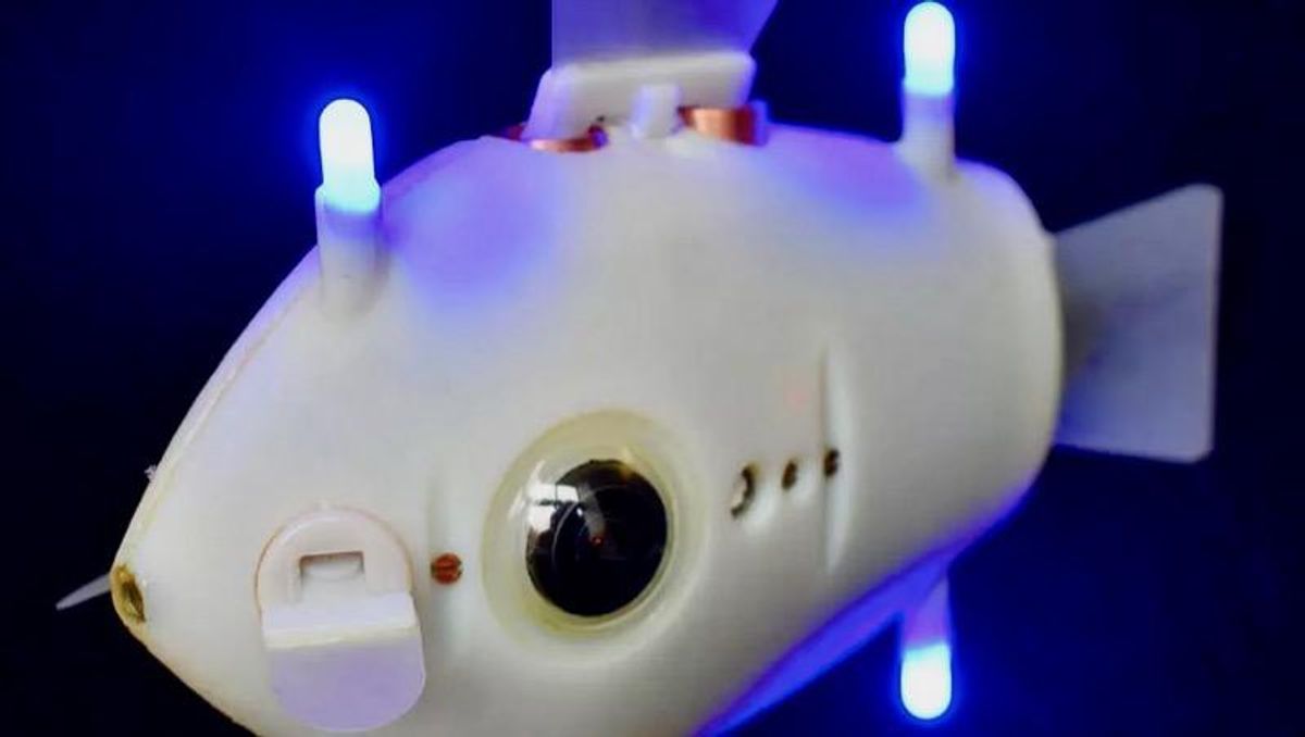Mini robot fish swim in schools, just like the real thing