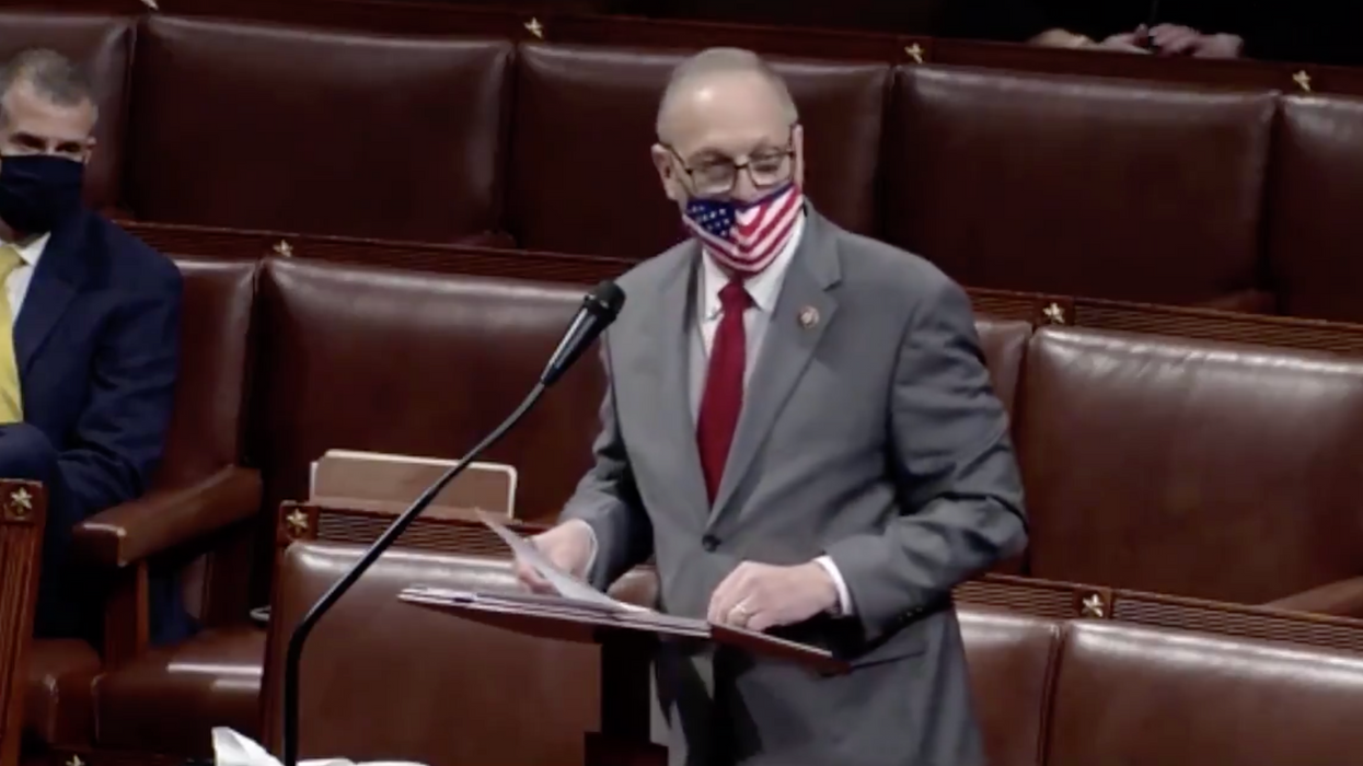 Rep. Andy Biggs speaking on the House floor ahead of Trump impeachment vote.