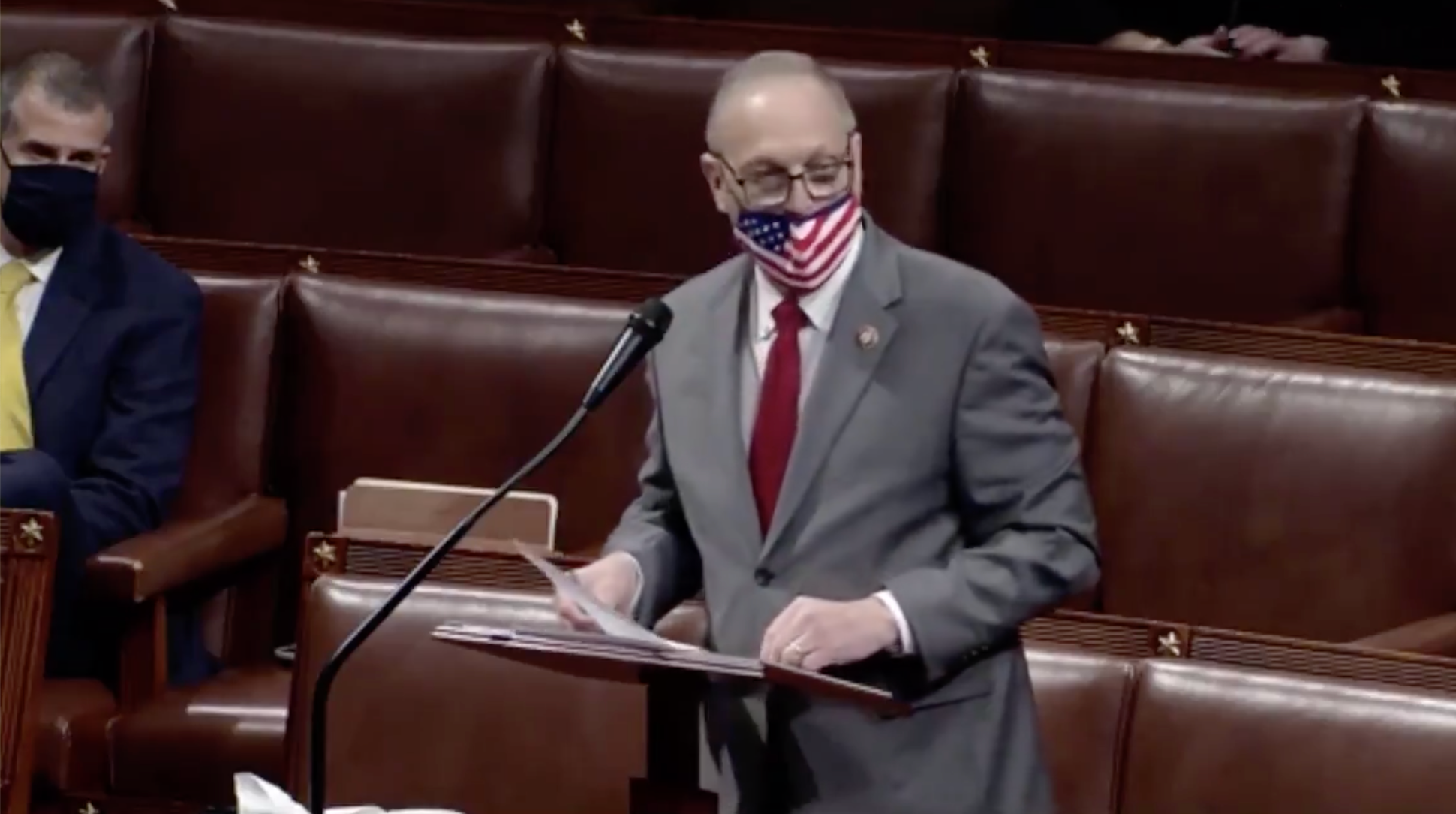 Rep. Andy Biggs speaking on the House floor ahead of Trump impeachment vote.