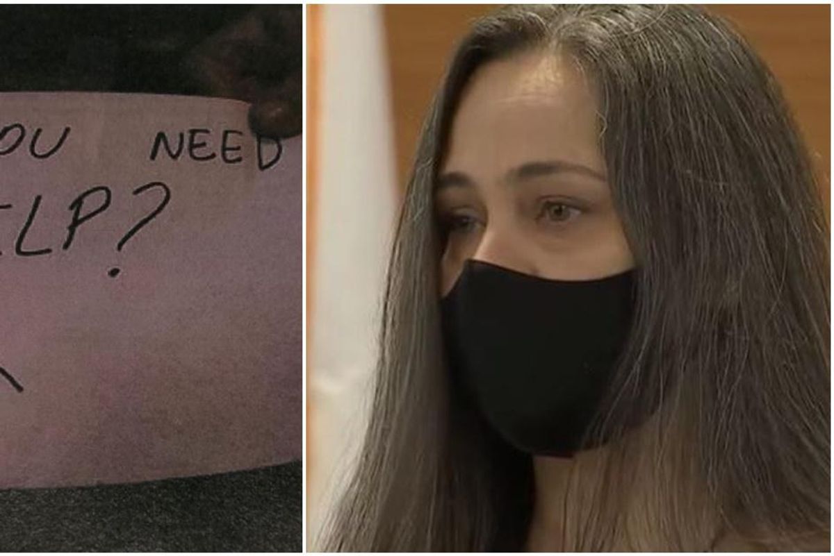 Quick thinking waitress had a gut feeling a boy was being abused. So she gave him a sign.