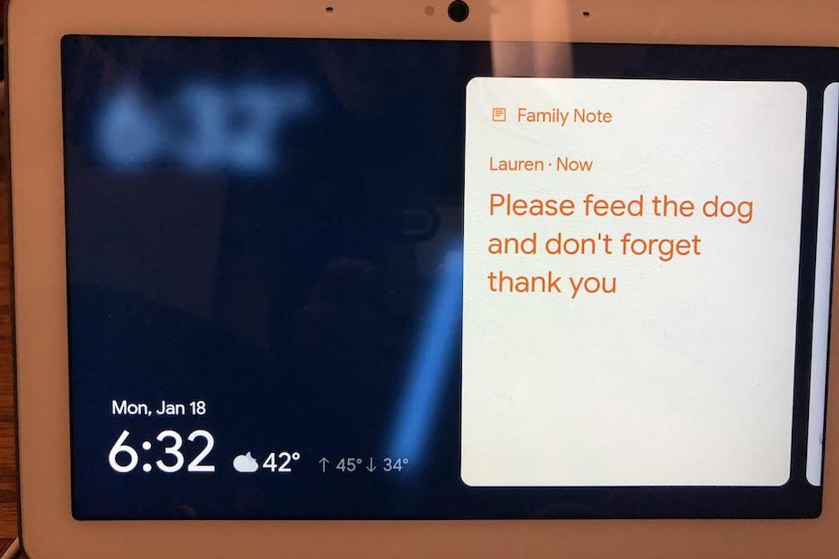 Sticky Notes on Google Nest Hub Max