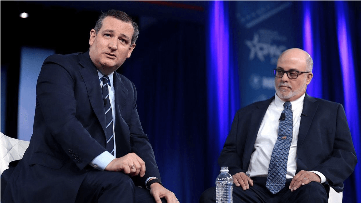 Sen. Ted Cruz of Texas and radio host Mark Levin speaking at the 2017 Conservative Political Action Conference in National Harbor, Maryland