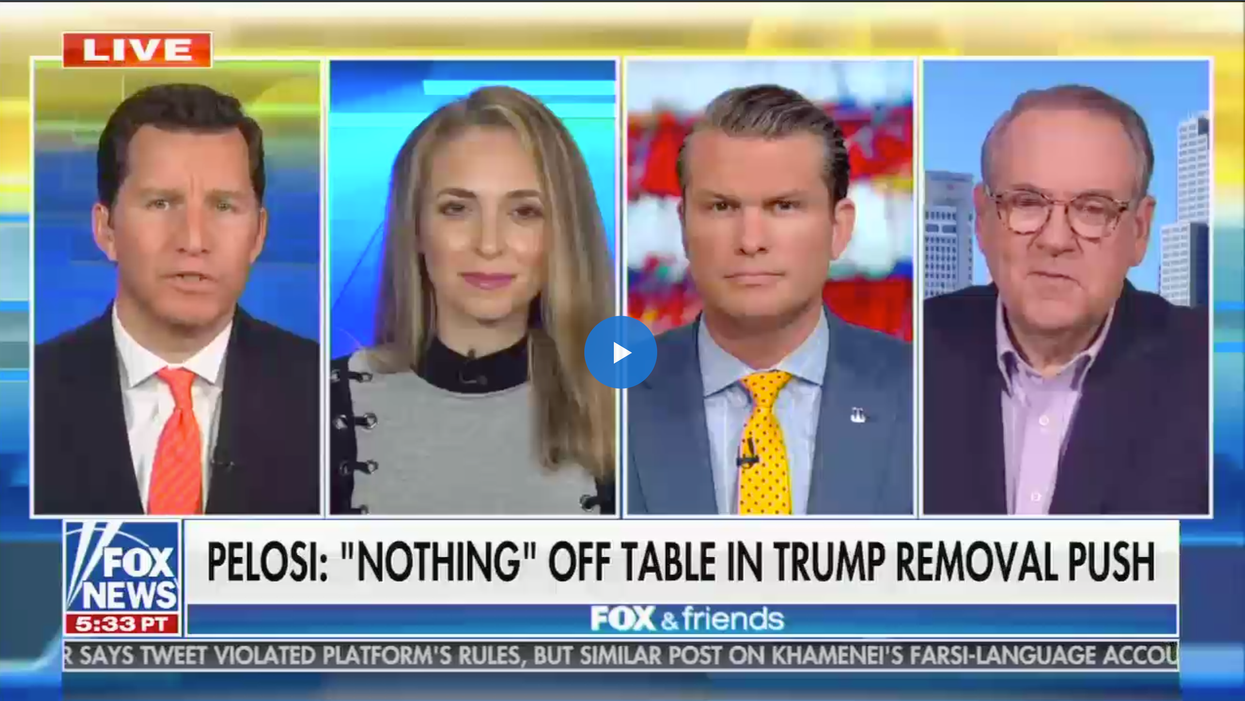 Fox News panel discussing the Nancy Pelosi's push for trump removal.