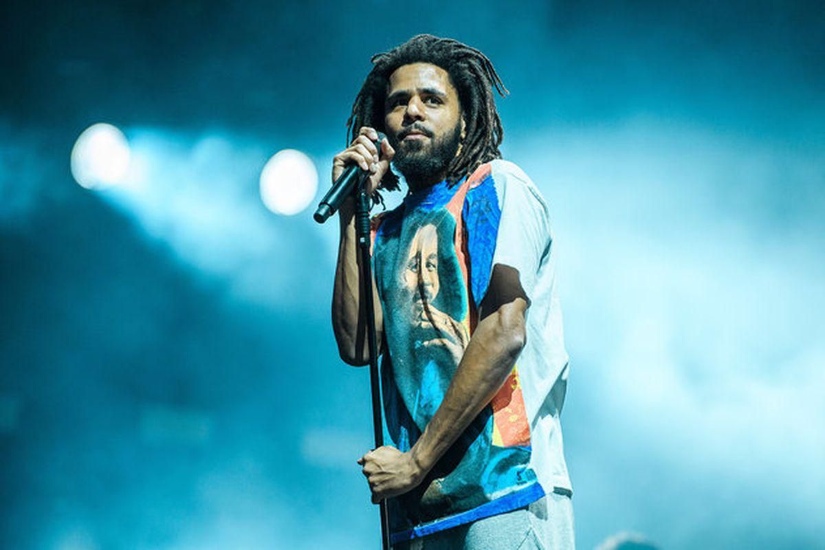 J. Cole on stage