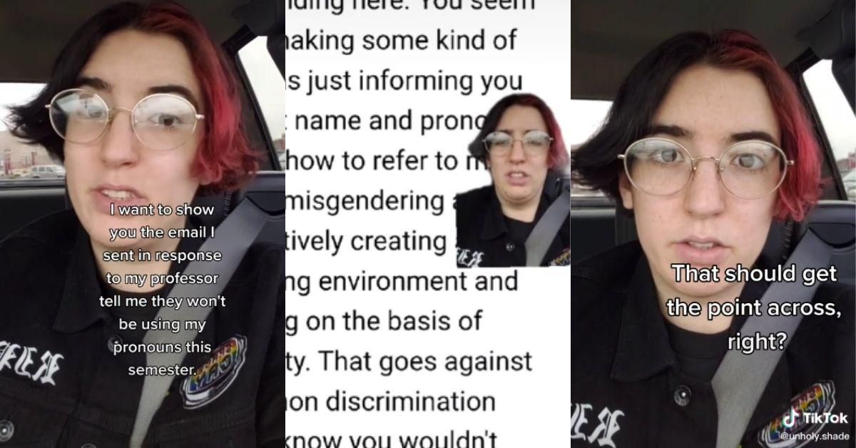Non-Binary Student's Mic Drop Response To Professor Who Refused To Use Correct Pronouns Goes Viral