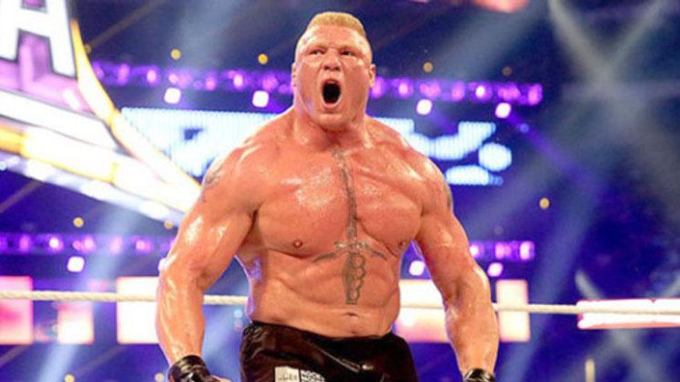Brock Lesnar screaming