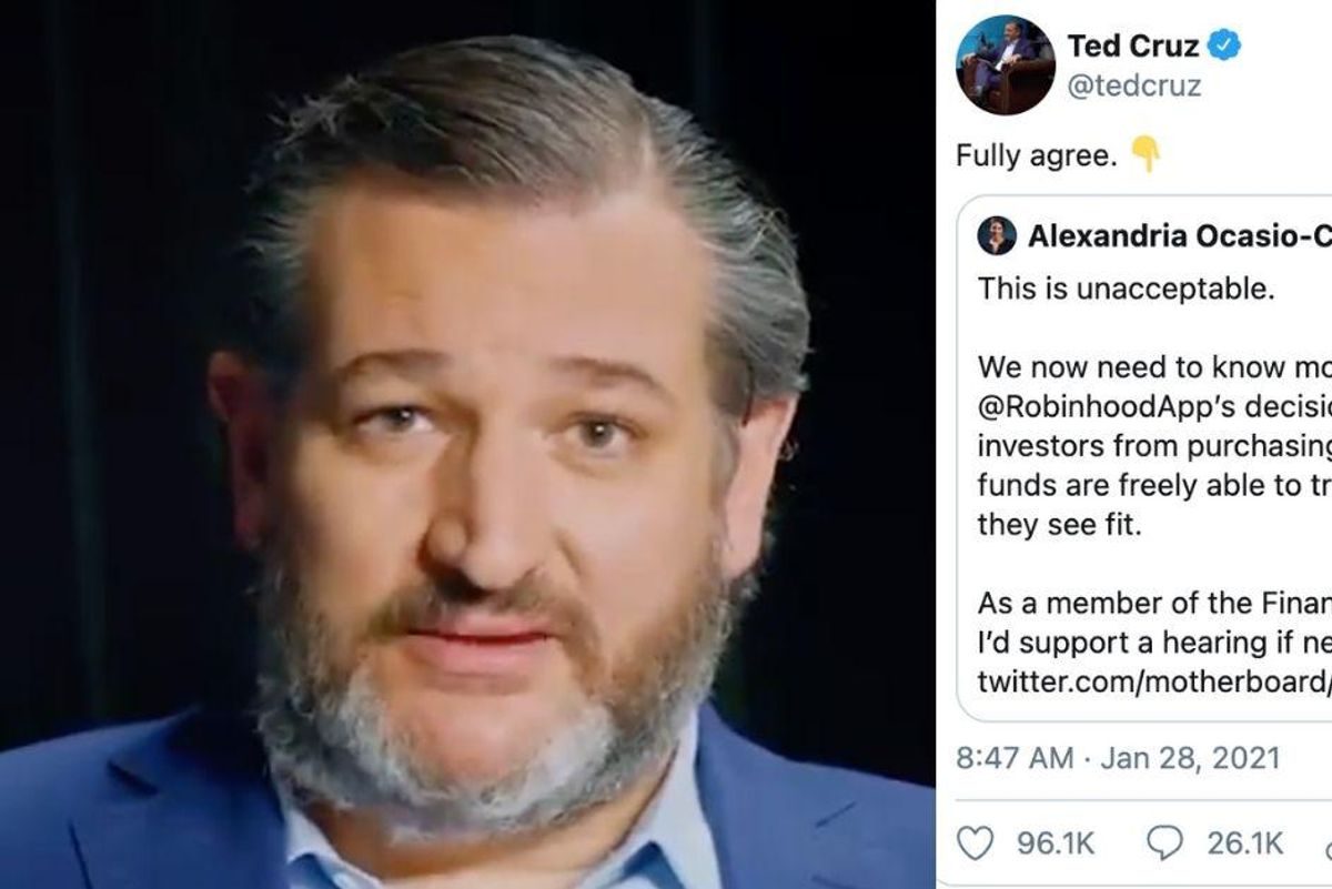 Ted Cruz tried to cozy up to AOC and she responded with a rejection for the history books