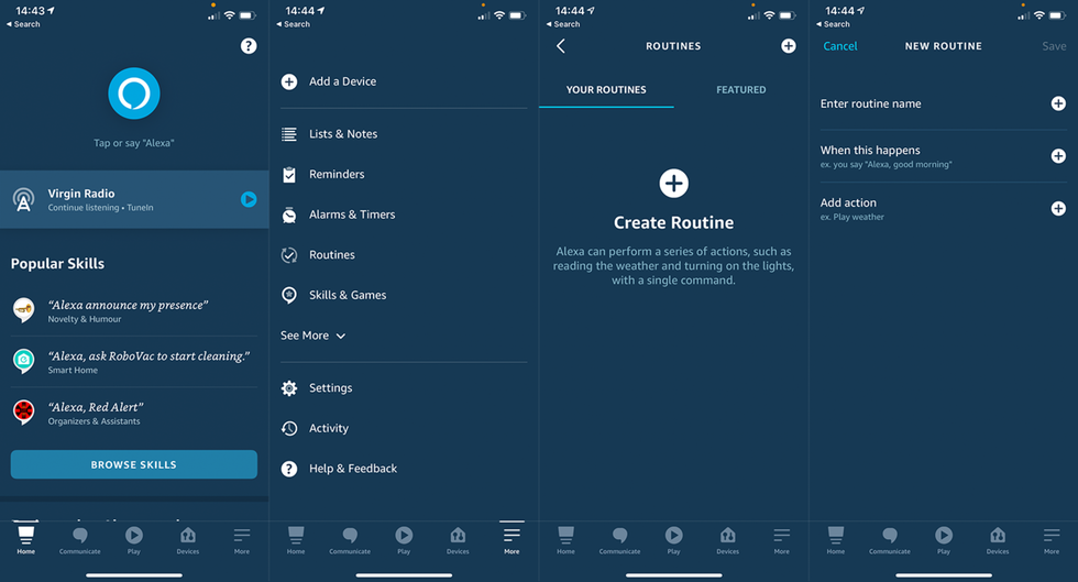 Creating a routine with the Alexa app