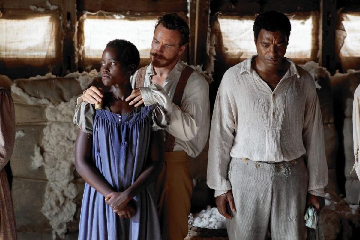 Lupita Nyong'o, Michael Fassbender, and Chiwetel Ejiofor in 12 Years a Slave