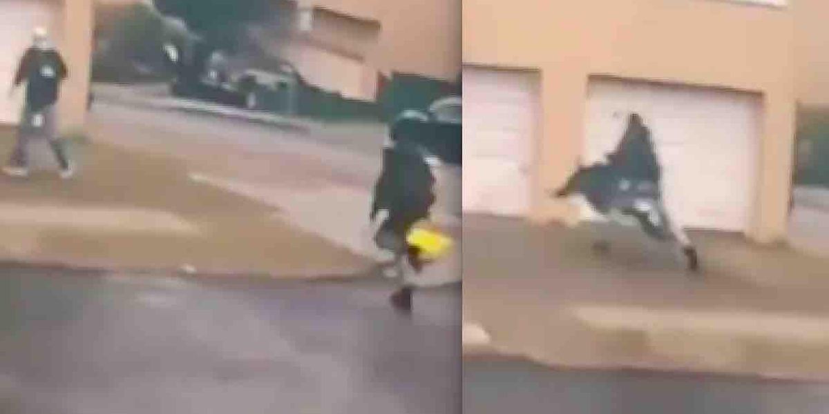 Watch:VIDEO: Thug sprints across street, slams into 84-year-old man, flattens him on driveway. Victim later dies. Watch:VIDEO: Thug sprints across street, slams into 84-year-old man, flattens him on driveway. Victim later dies.