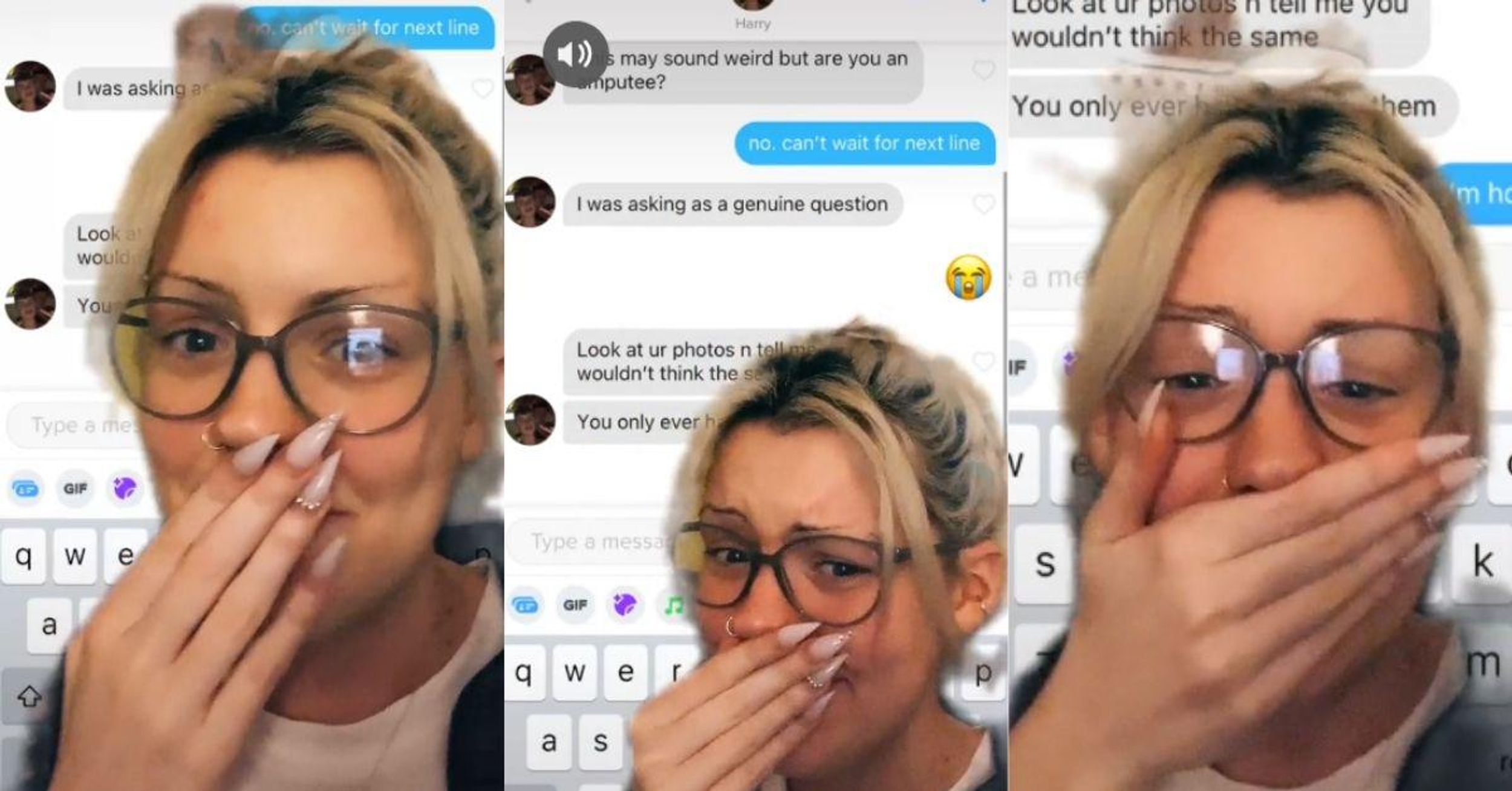 Woman Stunned After Guy On Dating App Asks If She's An Amputee Due To Her Profile Photos
