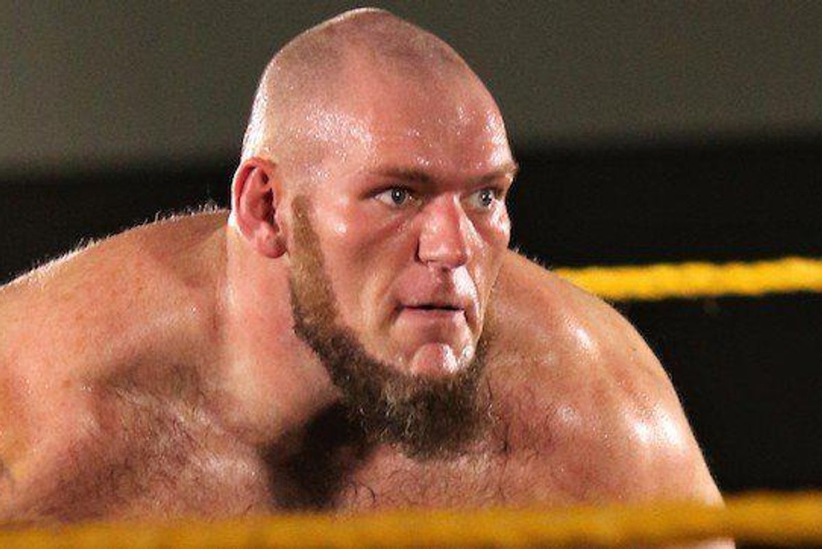 Lars Sullivan staring hard in the ring