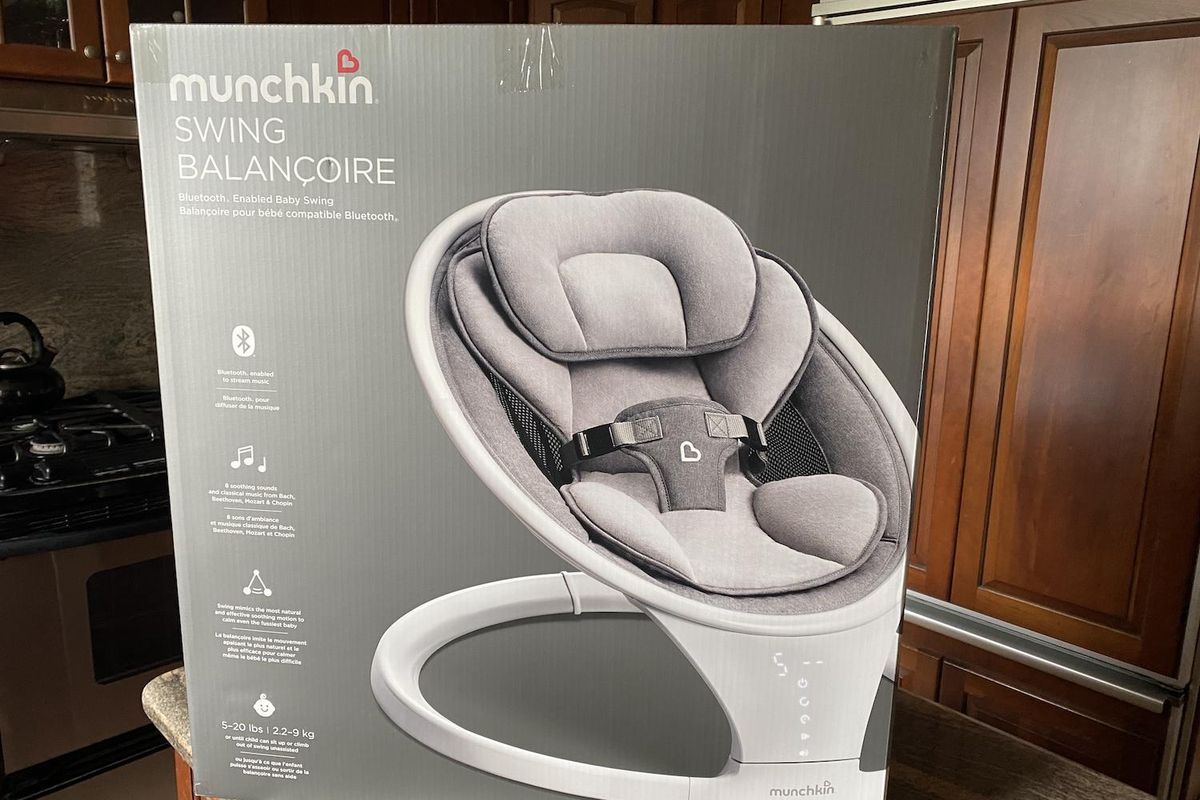 Munchkin Infant Swiing box on a counter
