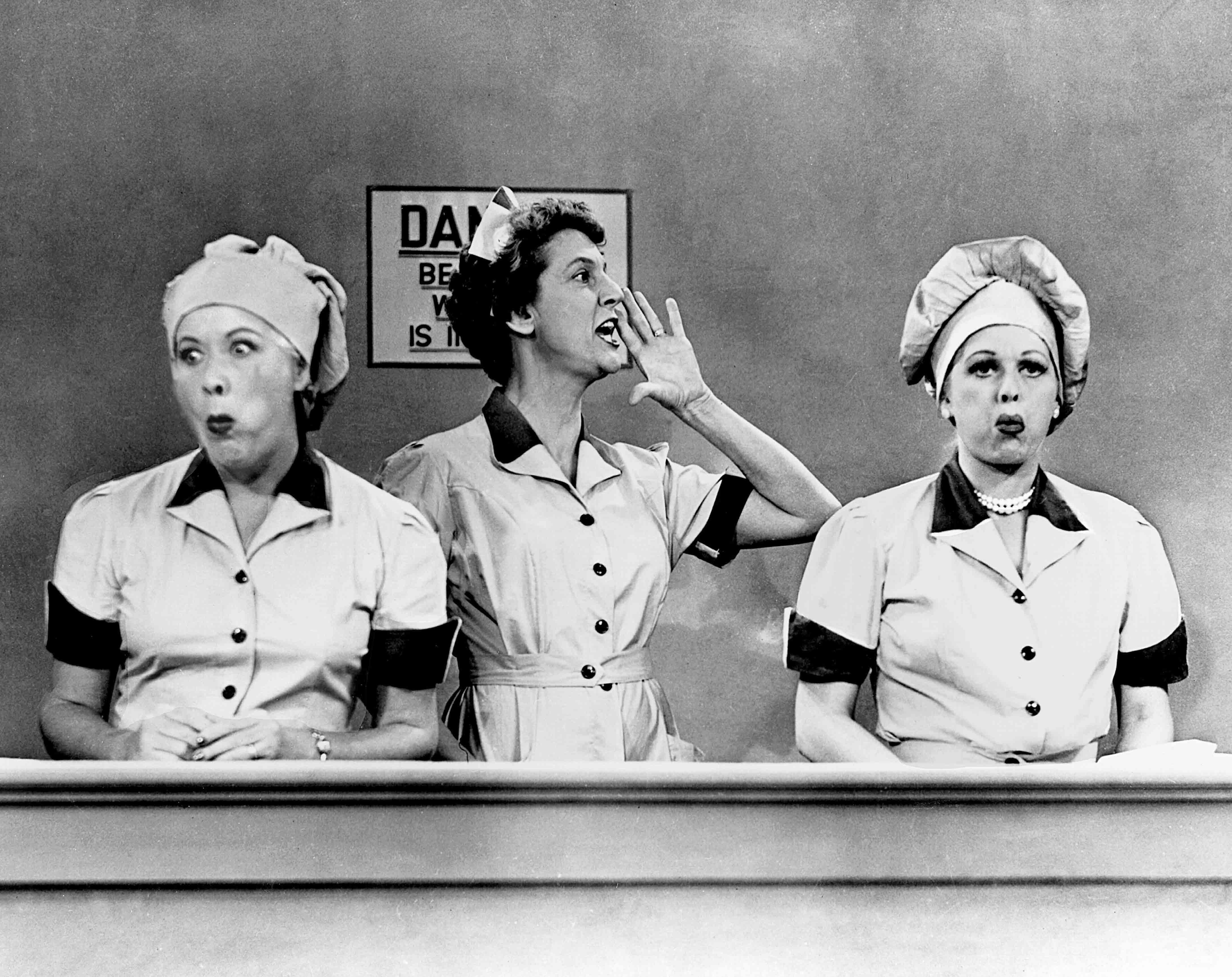 Ethel and Lucy at the chocolate factory