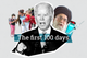 Joe Biden with copy that reads "the first 100 days"