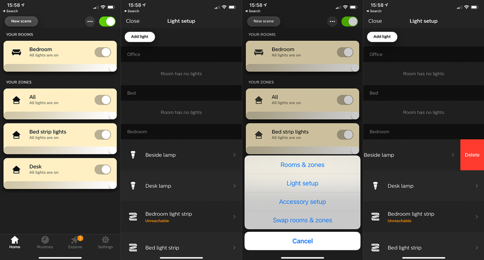 Deleting lights from Philips Hue