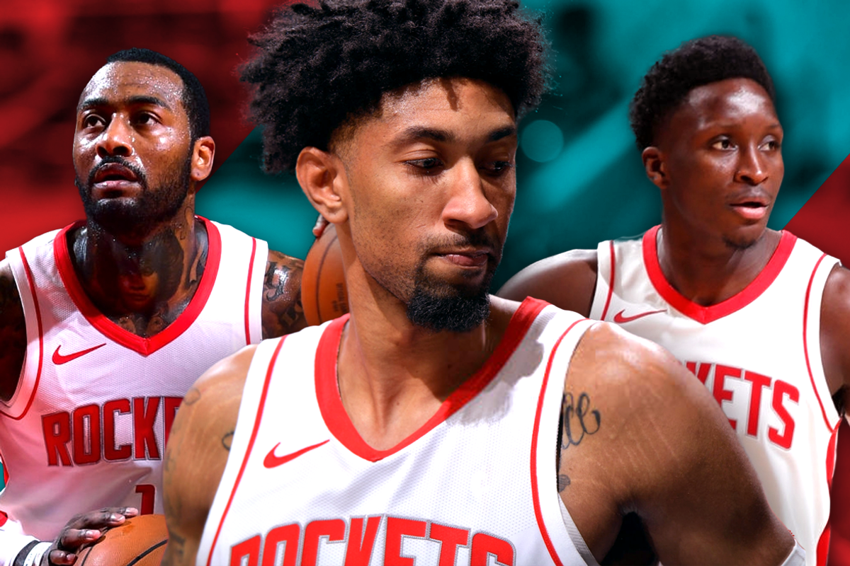 Rockets John Wall, Christian Wood, Victor Oladipo