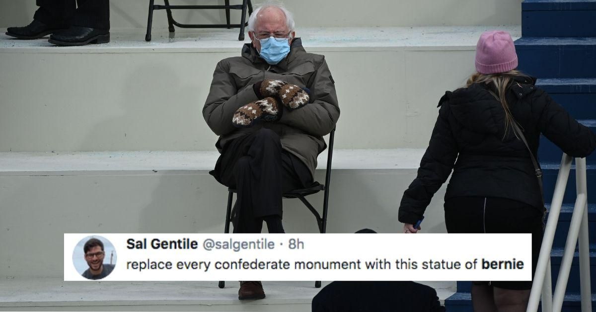 Bernie Becomes An Entire Mood With His Very 'Grandpa Headed To The Post Office' Inauguration Vibes