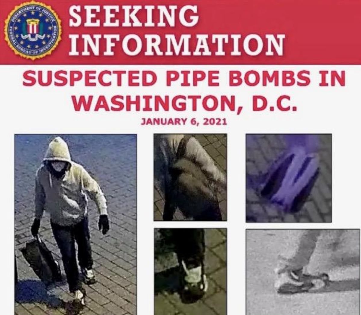 FBI offers $75,000 reward for Capitol pipe bomb suspect