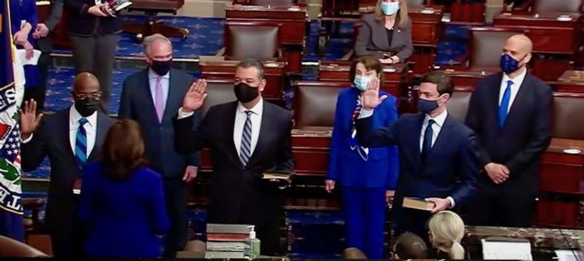 Sen. Ossoff was sworn in on pioneering Atlanta rabbi’s Bible – a nod to historic role of American Jews in civil rights struggle