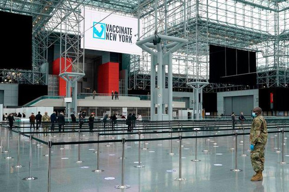 Main entrance to Javits Vaccine Clinic 