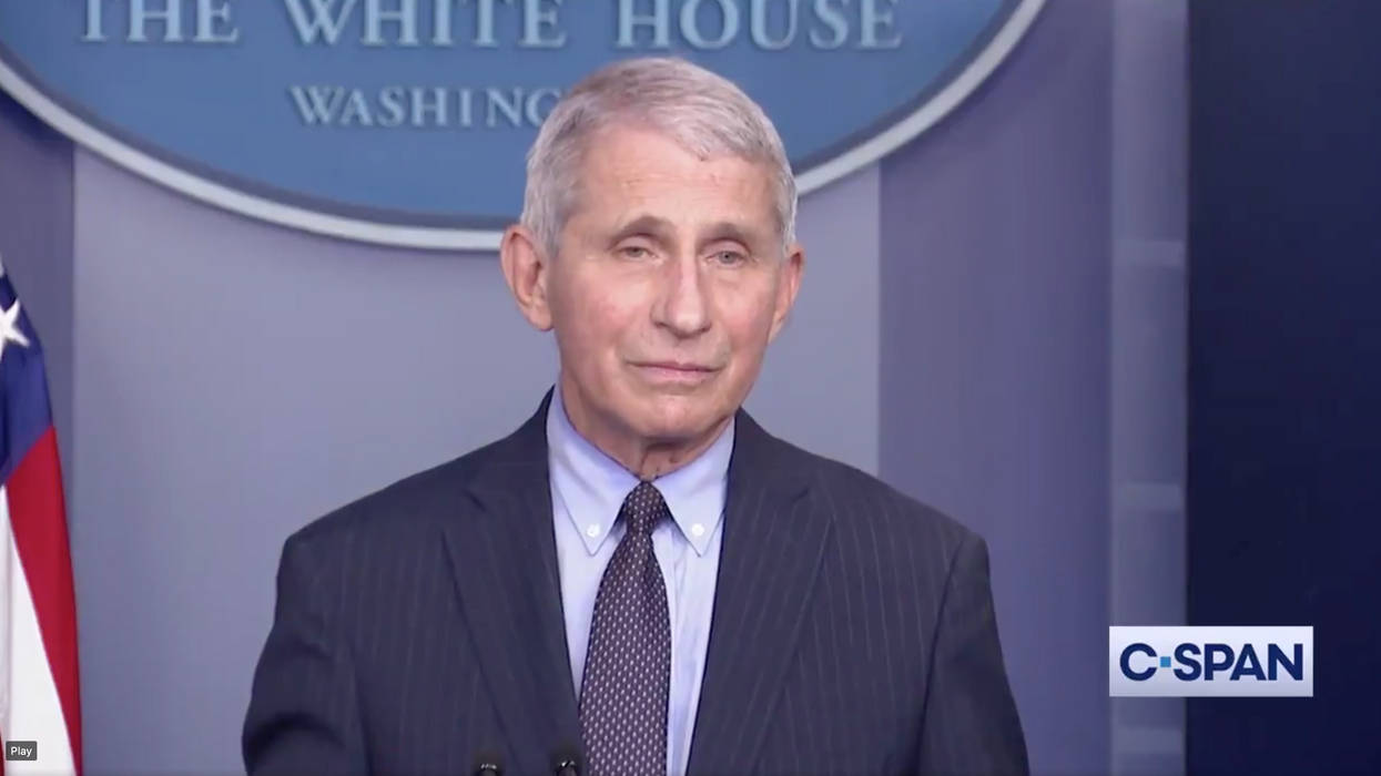 Dr. Anthony Fauci during White House press briefing.