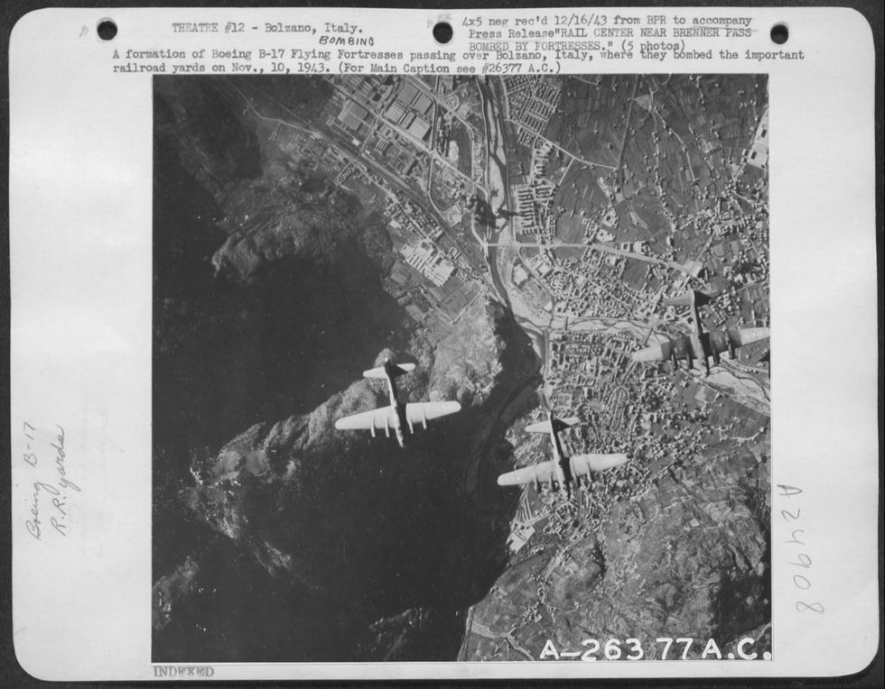 bolzano guerra bombardamenti mappa