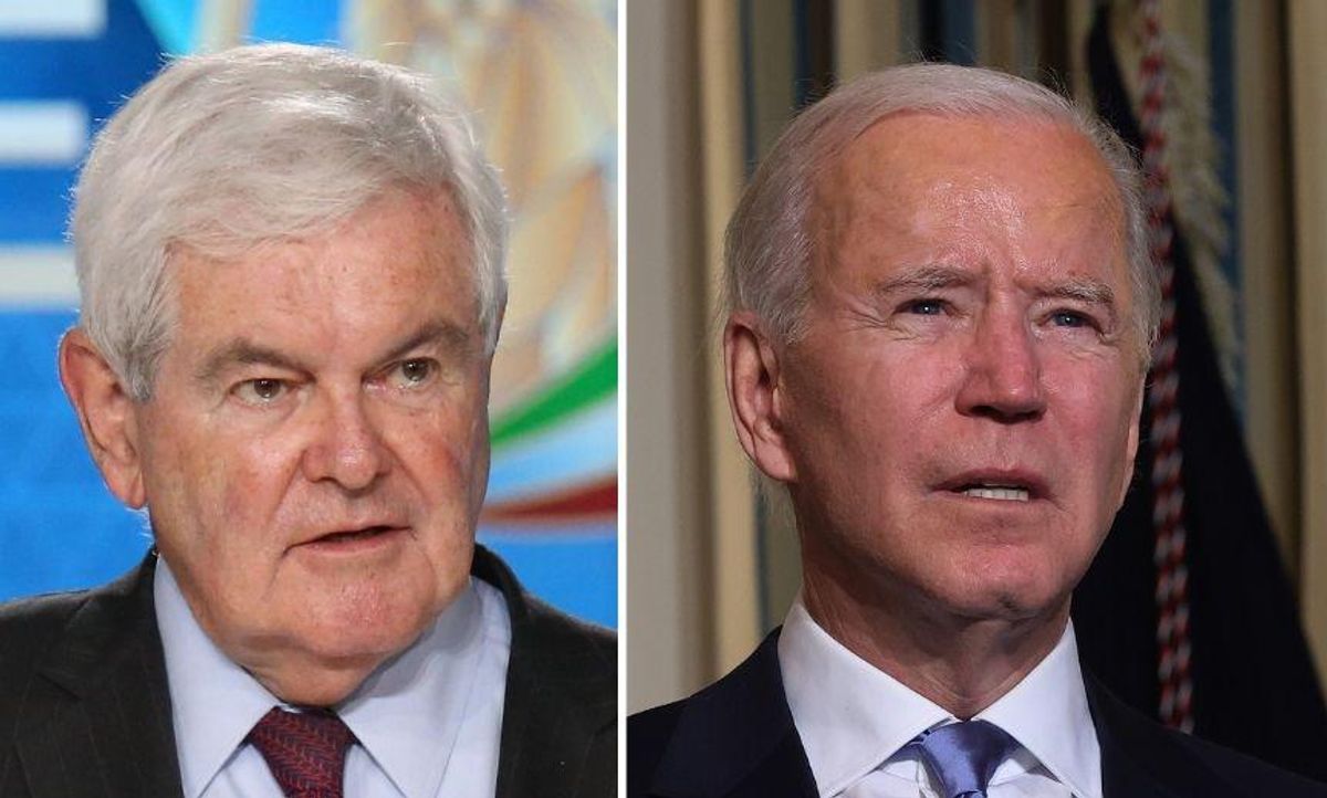 Newt Gingrich Tried to Drag Joe Biden for 'Tearing Down Everything' Trump Did—It Did Not Go Well