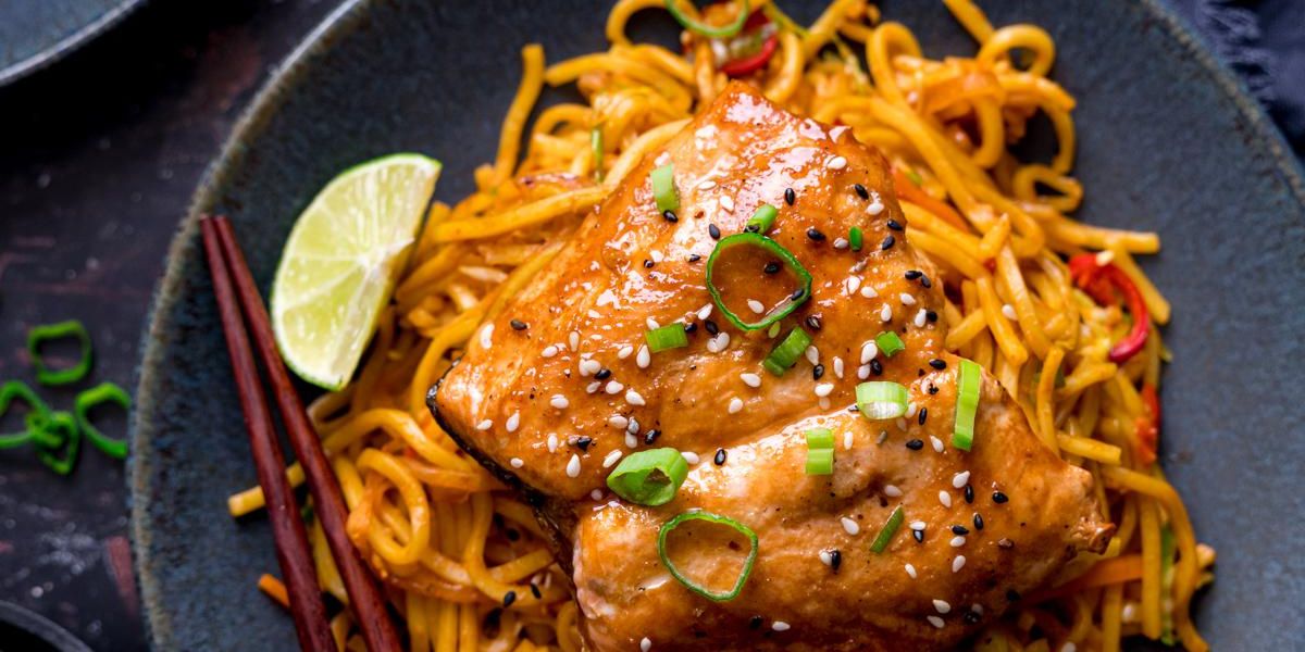 Asian Salmon with Chilli Lime Noodles - My Recipe Magic