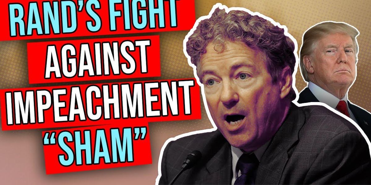 Rand Paul: Trump impeachment push is 'most divisive thing' Dems could do - Vimarsana News