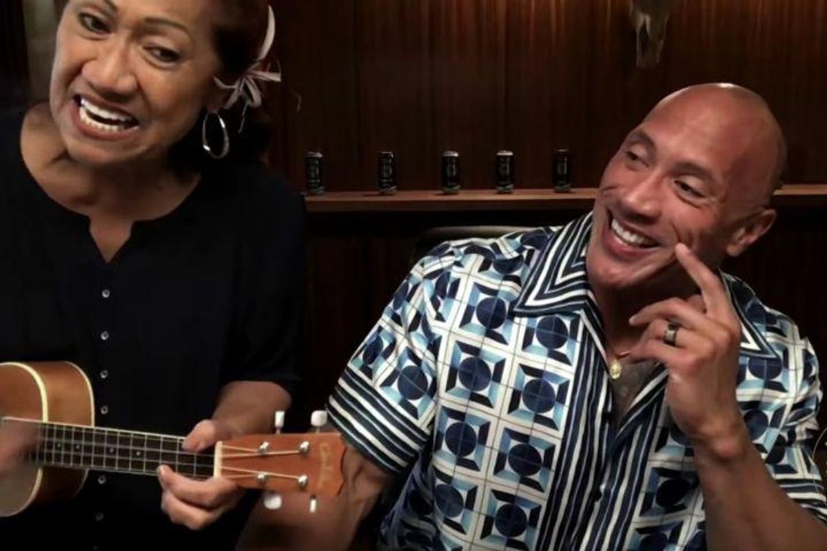 The Rock's Mom interrupted his interview with Jimmy Fallon for a song and it was adorable