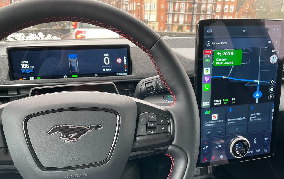 Google Maps on CarPlay of the Mustang Mach-E