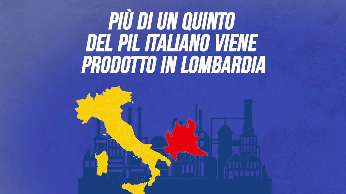 Più di un quinto del Pil italiano viene prodotto in Lombardia