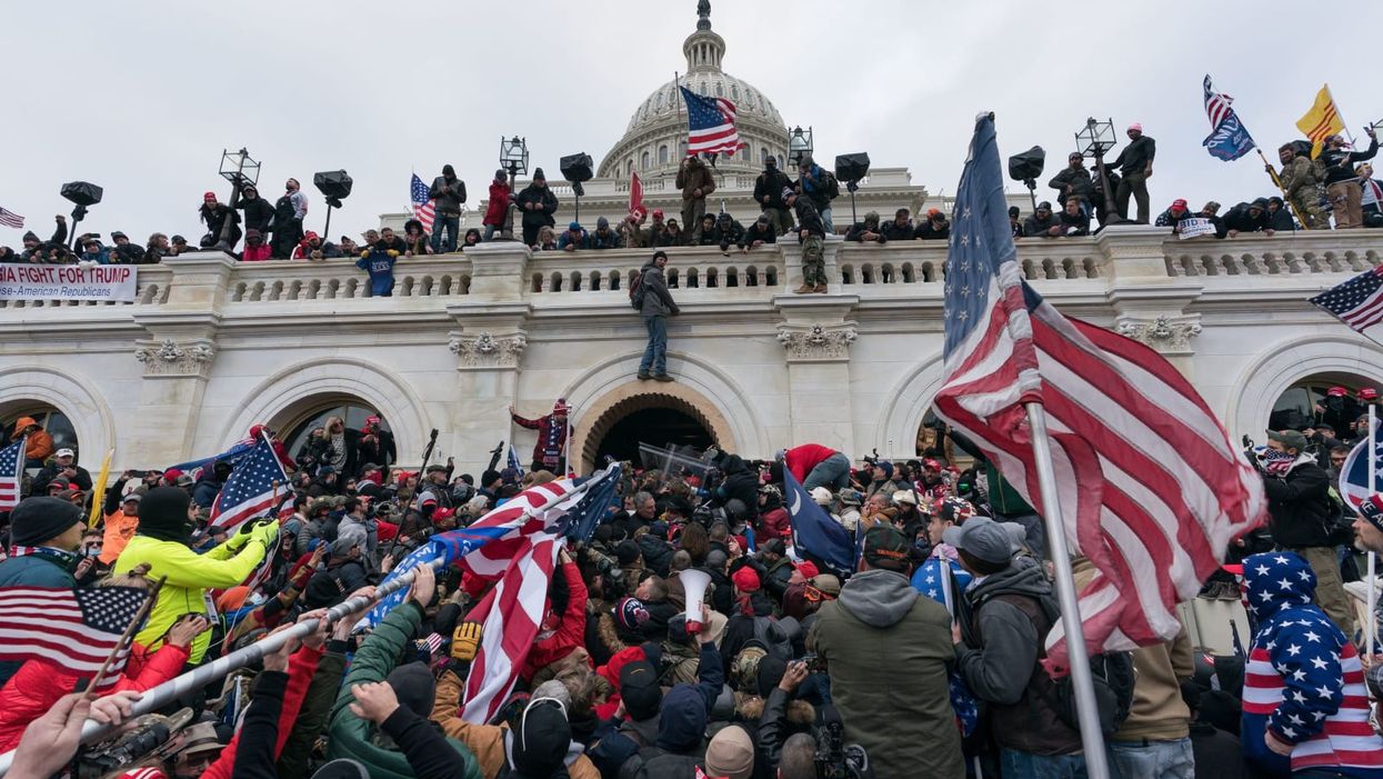 Pro-Trump rioters storming the Capitol on Jan. 6