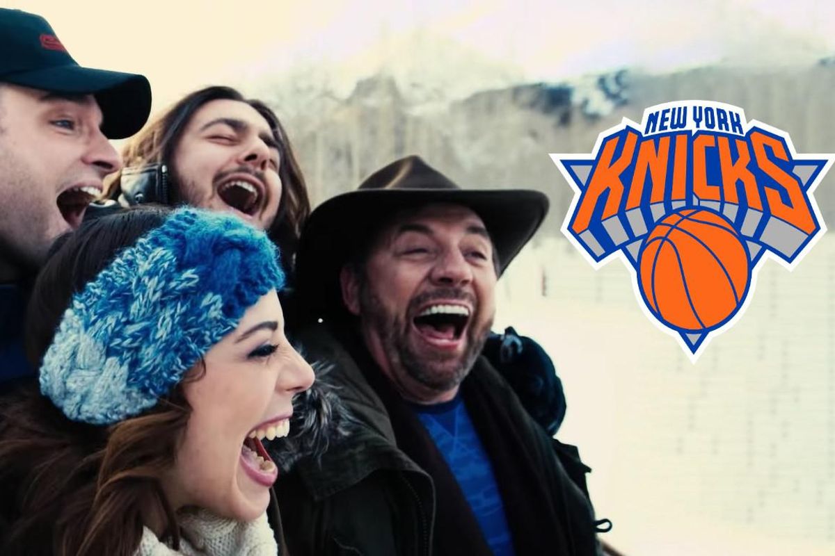 JD and the Straight Shot with the NY Knicks logo