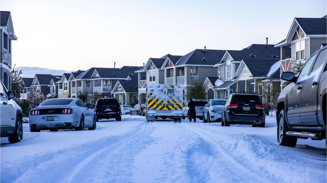 Ambulance in Texas winter storm, February 2021