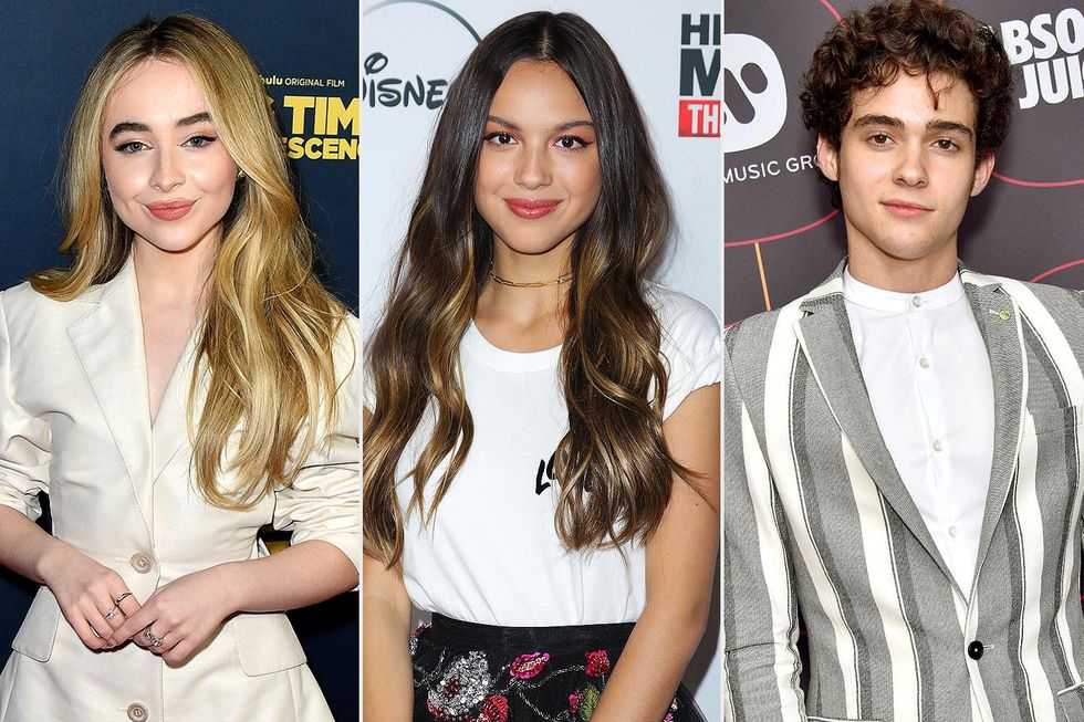 from left to right: Sabrina Carpenter, Olivia Rodrigo, and Joshua Bassett