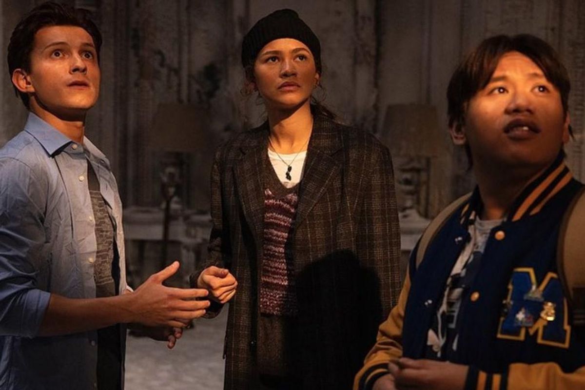 Tom Holland, Zendaya, and Jacob Batalon in "Spider-Man 3"
