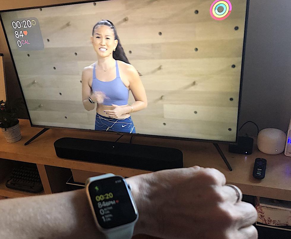 a photo of apple watch on a woman's wrist
