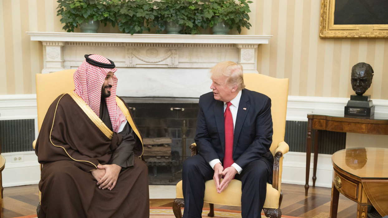 Mohammed bin Salman and former President Donald Trump (right). 