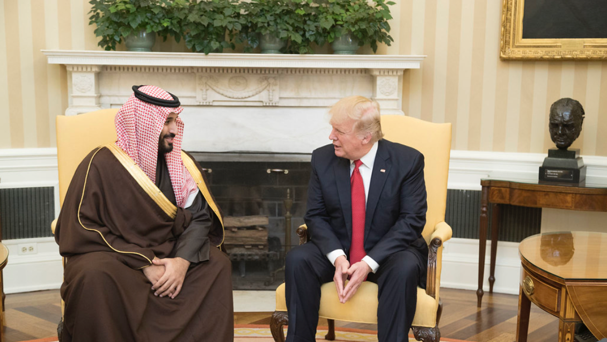 Mohammed bin Salman and former President Donald Trump (right).