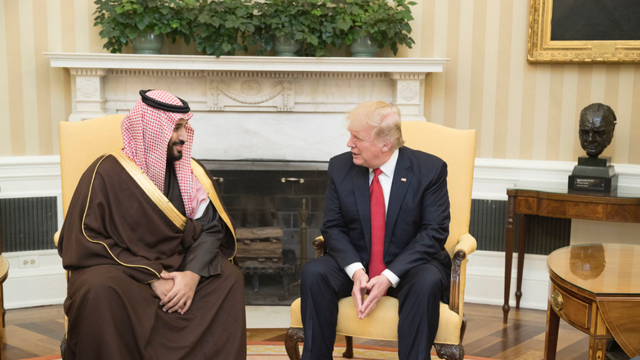 Mohammed bin Salman and former President Donald Trump (right).