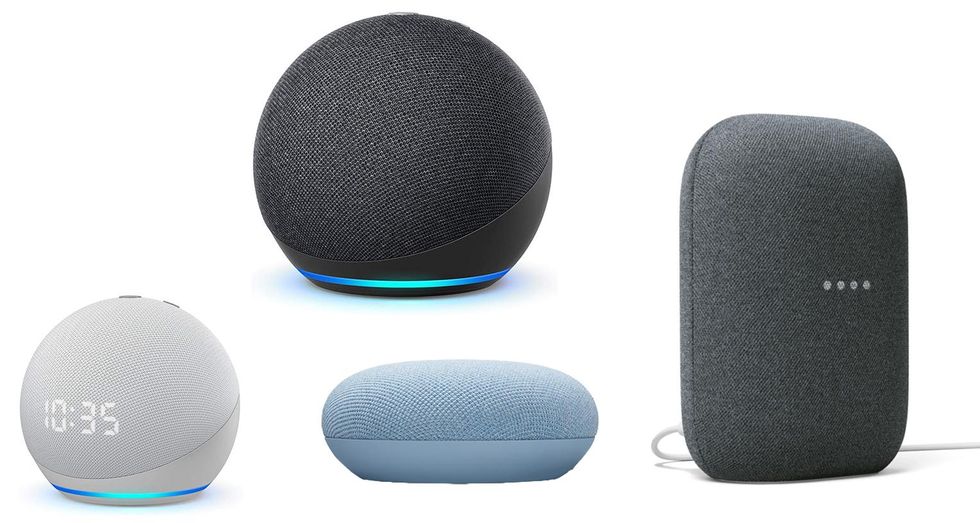 Amazon Echo and Google Nest smart speakers